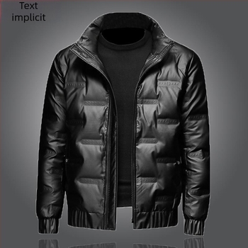 Jachetă bărbătească din bumbac, căptușită cu fleece, cu glugă, fermoar, lungime lungă