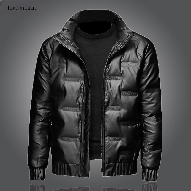 Jachetă bărbătească din bumbac, căptușită cu fleece, cu glugă, fermoar, lungime lungă