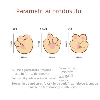 Pad de mouse Claw Alien – mic pad, din rășină, anti-alunecare, turnare prin injecție, logo imprimat