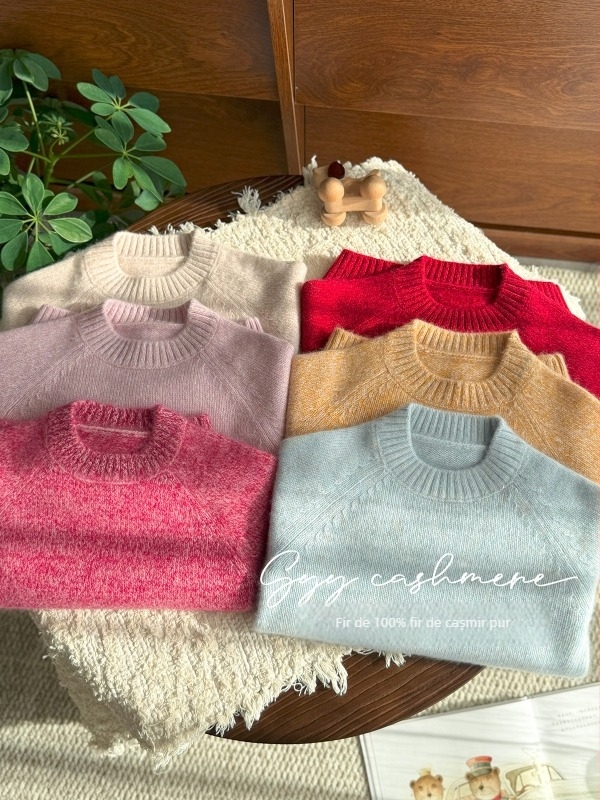 Pulover pentru copii din cașmir, 100% cașmir de capră, gros, pentru vârsta 3–8 ani, iarnă/toamnă
