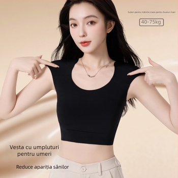 Sutien-corset fără cusături pentru femei, modelare umeri la unghi drept, cupe ultra-subțiri, cupă completă, nailon respirabil