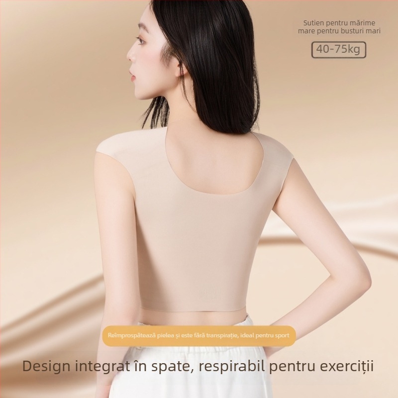 Sutien-corset fără cusături pentru femei, modelare umeri la unghi drept, cupe ultra-subțiri, cupă completă, nailon respirabil
