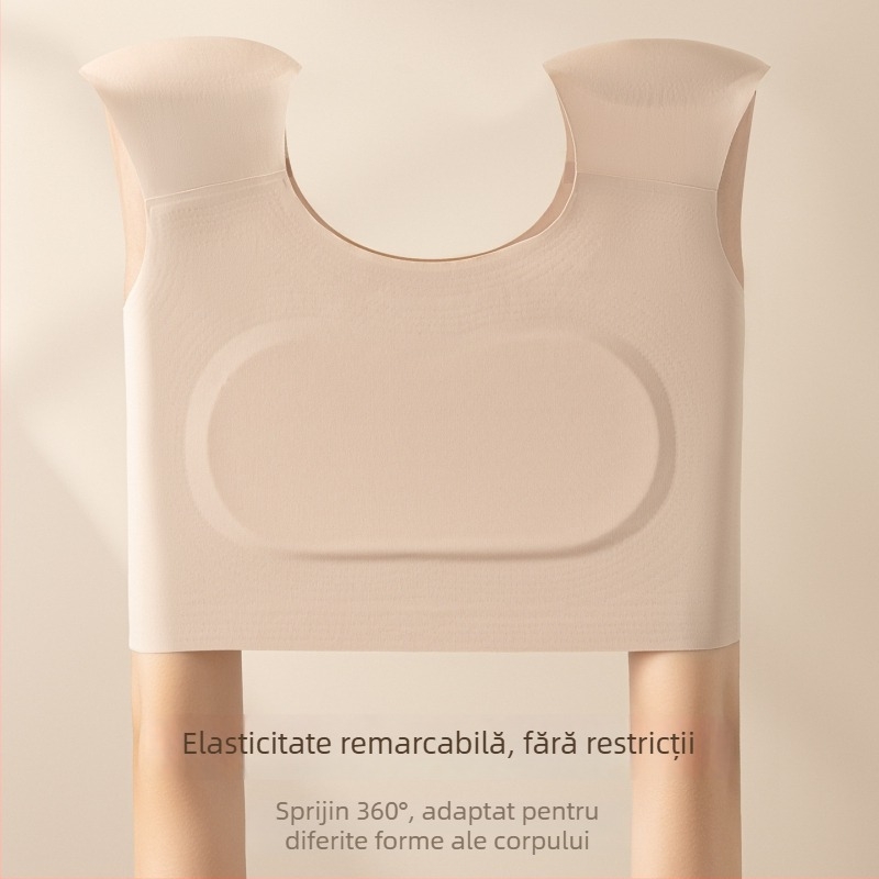 Sutien-corset fără cusături pentru femei, modelare umeri la unghi drept, cupe ultra-subțiri, cupă completă, nailon respirabil