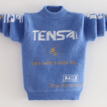 Pulover tricotat pentru copii, pentru băieți, gros pentru iarnă, cu guler înalt, mâneci lungi, pentru vârsta 3–8 ani