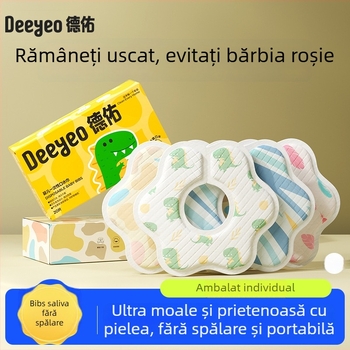 Prosop de saliva pentru bebeluși, de unică folosință — absorbant, material nețesut termic, imprimeu, Clasa A