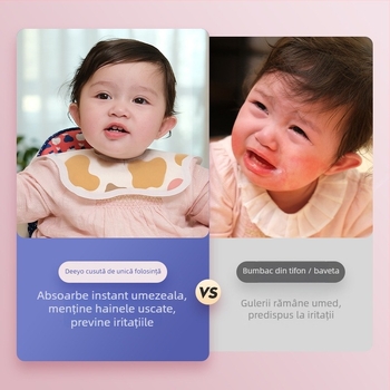 Prosop de saliva pentru bebeluși, de unică folosință — absorbant, material nețesut termic, imprimeu, Clasa A