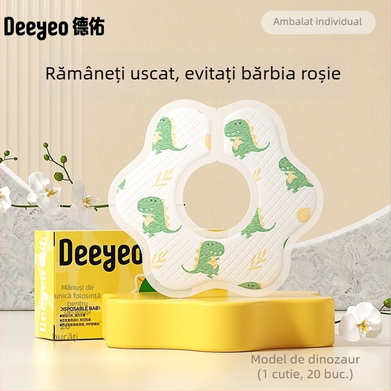 Prosop de saliva pentru bebeluși, de unică folosință — absorbant, material nețesut termic, imprimeu, Clasa A