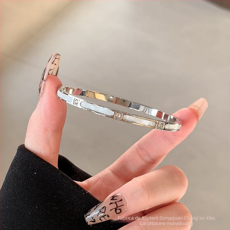 Brățară cu design de segmente de bambus din oțel titan, placare electro, stil lux lejer, greutate 0.07