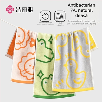 Prosop pentru copii din bumbac 100% pentru față și baie — moale, absorbant, prietenos cu pielea, greutate 50–80 g, fir 21s, Plain weave, W3612