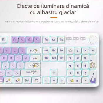 Tastatură mecanică cu 104 taste, axă, cu fir, pentru desktop