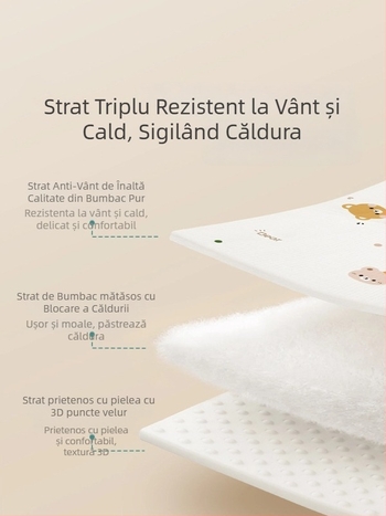 Cuvertură pentru nou-născuți, călduroasă toamnă-iarnă, imprimeu animal, material din fir, nivel de siguranță A