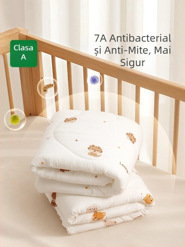 Cuvertură pentru nou-născuți, călduroasă toamnă-iarnă, imprimeu animal, material din fir, nivel de siguranță A