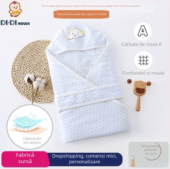 Pătură pentru înfășat pentru nou-născuți, din bumbac, umplutură poliester-bumbac, marca Didi DIDIHOUSE, potrivită pentru vară, primăvară și toamnă