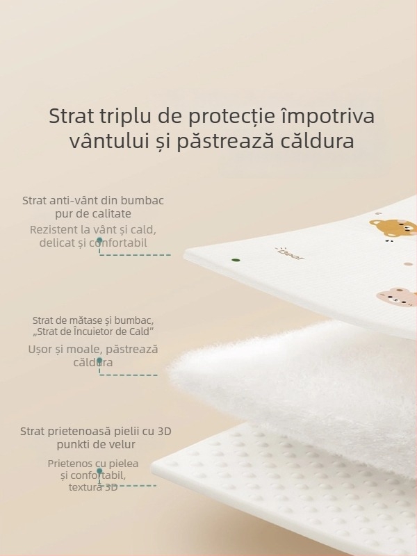 Pătură de înfășurat pentru nou-născuți, din fir, toamnă/iarnă, model animale