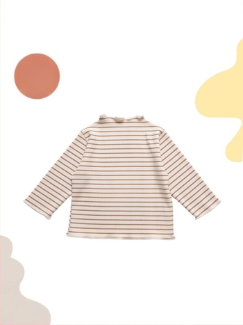 Bluza floral pentru fetițe cu mâneci lungi, volane și guler semi-înalt (bumbac, textură brushed, floral, mâneci lungi, 1–3 ani)