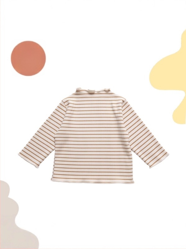 Bluza floral pentru fetițe cu mâneci lungi, volane și guler semi-înalt (bumbac, textură brushed, floral, mâneci lungi, 1–3 ani)