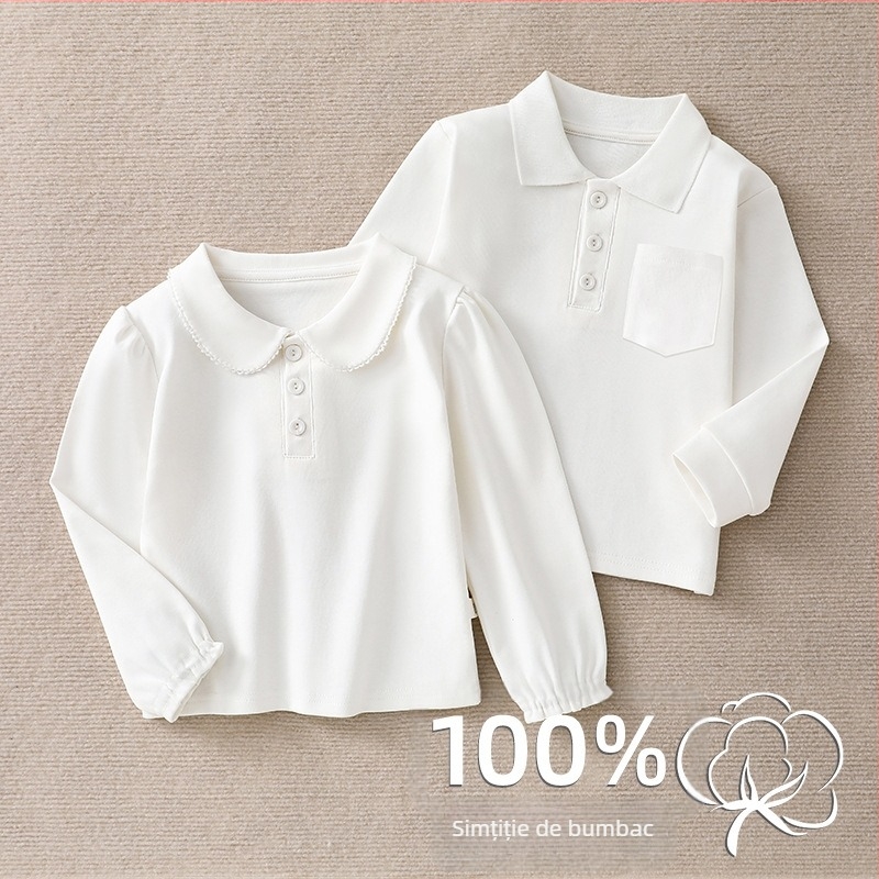 Tricou polo din bumbac unisex, cu mâneci lungi, 81–95% bumbac, Toamna 2025