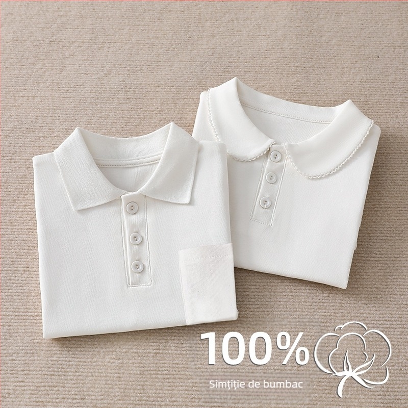 Tricou polo din bumbac unisex, cu mâneci lungi, 81–95% bumbac, Toamna 2025