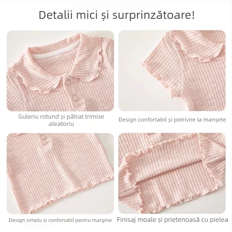 Tricou pentru copii din bumbac, mânecă scurtă, guler rotund, evacuare umezeală, vară 2025
