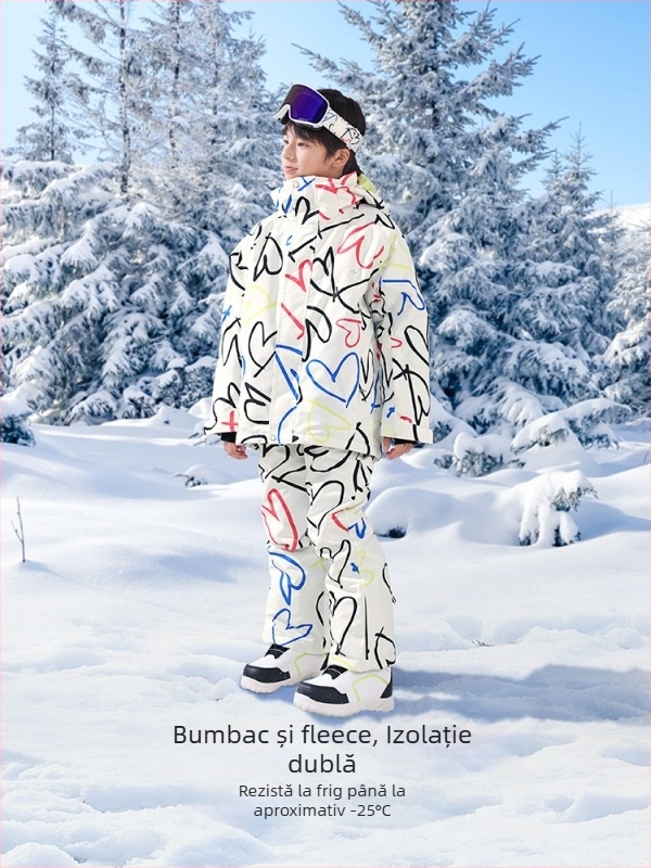 oddivski Set de ski pentru copii Unisex — Impermeabil 20000mmH2O, Rezistent la vânt, Respirabil, Oxford țesătură, Umplutură Silk Cotton (HXF21046)