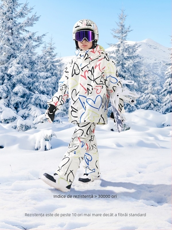 oddivski Set de ski pentru copii Unisex — Impermeabil 20000mmH2O, Rezistent la vânt, Respirabil, Oxford țesătură, Umplutură Silk Cotton (HXF21046)