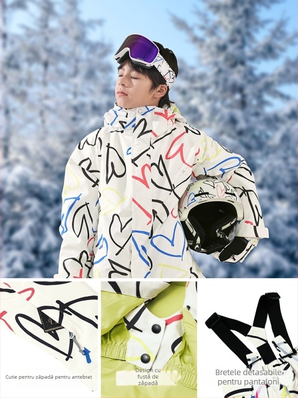 oddivski Set de ski pentru copii Unisex — Impermeabil 20000mmH2O, Rezistent la vânt, Respirabil, Oxford țesătură, Umplutură Silk Cotton (HXF21046)