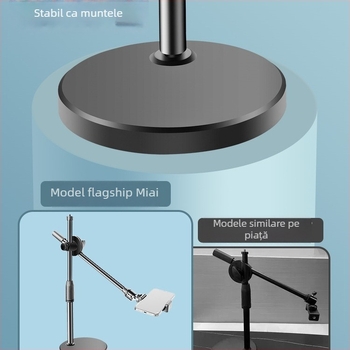 Suport de telefon deasupra biroului pentru filmări profesionale cu iluminare pentru livestream și selfie (Tip: Air bag holder; Material: Alloy; Stil: Simple)