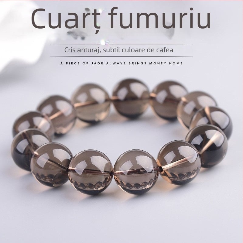 Brățară Tea Crystal Smoky Quartz, cerc simplu, lux discret, Jing Yao