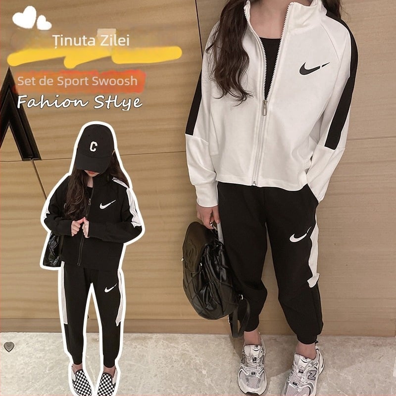 Set sport pentru copii, două piese, stil coreean, costum pantaloni, mâneci lungi, bumbac, pentru toamnă