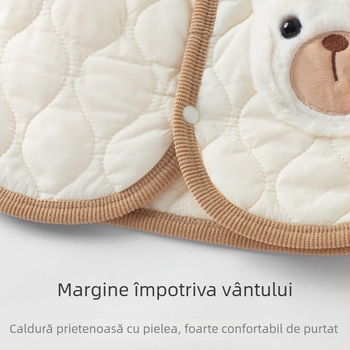 Geacă pentru copii din nylon, căptușită cu fleece, pentru 1-3 ani, decolteu în V