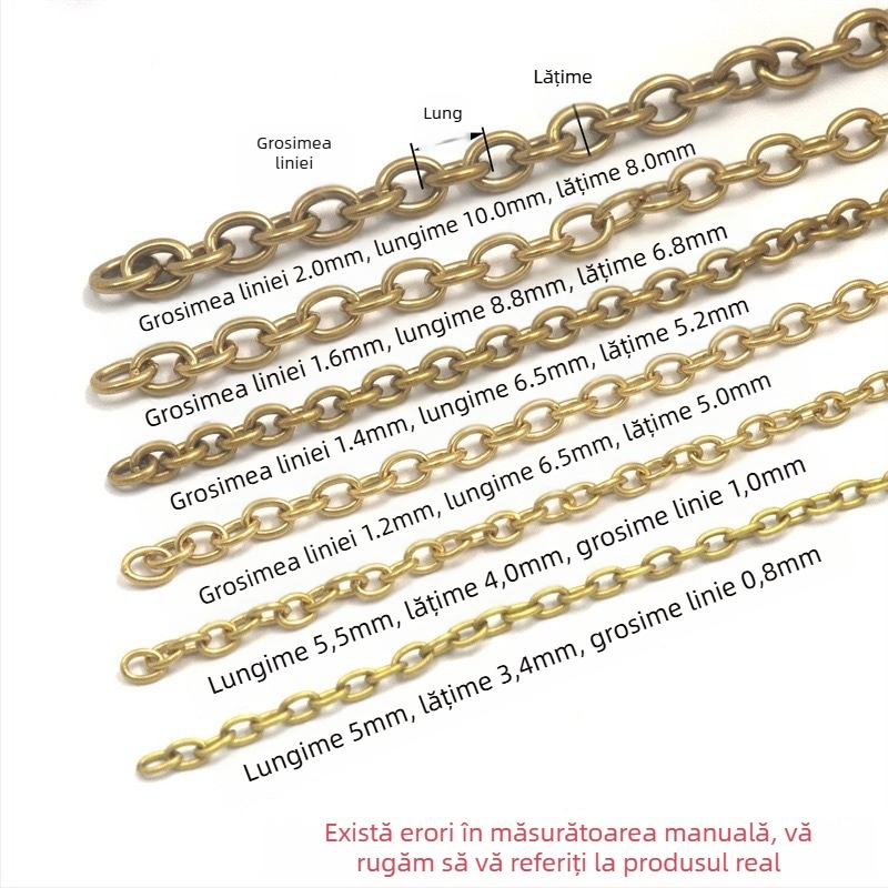 Lanț din cupru în formă de O pentru genți și accesorii — Finisaj neted, stil vintage, origine Dongguan