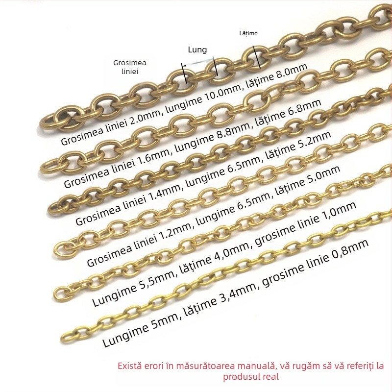 Lanț din cupru în formă de O pentru genți și accesorii — Finisaj neted, stil vintage, origine Dongguan