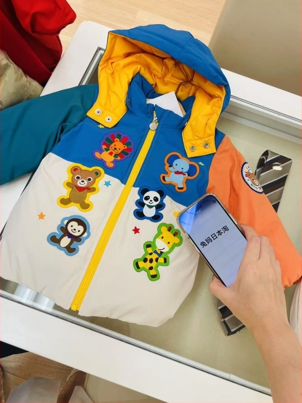 Geacă de iarnă pentru copii, imprimeu cu animale brodate, 91–94% puf de rață alb, unisex, fermoar, glugă detașabilă, pentru copii 3–8 ani