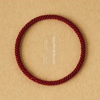 Brățară de încheietură împletită manual din sfoară roșie, stil etnic, unisex, primăvara 2024