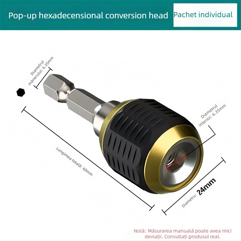 Adaptor hexagonal pentru schimb rapid – tijă de extensie pentru bormașină electrică, ax hexagonal, unealtă de demontare (1 set sau 2 seturi)