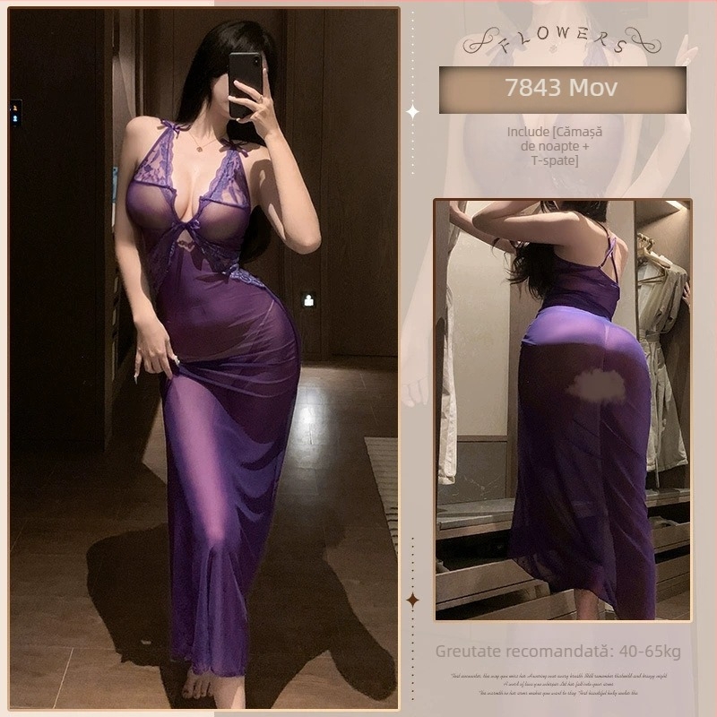 Pijamă în stil sling, fără mâneci, poliester, țesătură subțire 101–120 g/m².