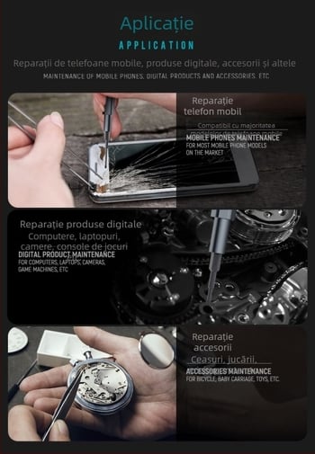 Set de șurubelnițe Jimmy Home pentru uz casnic – unelte universale de demontat pentru telefoane mobile și dispozitive digitale, material: oțel S2, pachet: 51/100