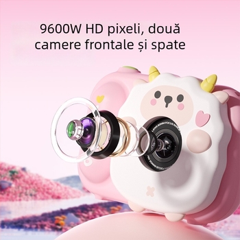 Lelefish Cameră pentru copii, cu fotografiere și filmare, jucărie de joacă imaginară, din plastic, pentru copii 4–6 ani