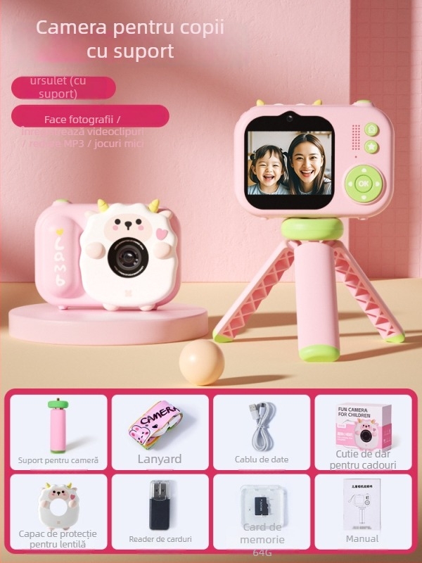 Lelefish Cameră digitală pentru copii — fotografie și înregistrare video, pentru vârsta 4–6 ani, dezvoltă vederea, dezvoltarea cognitivă și coordonarea mână-ochi