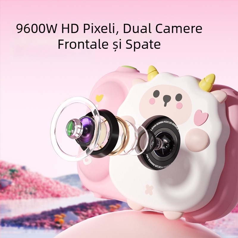 Camera pentru copii Lelefish pentru fotografii și videoclipuri, jucărie din plastic, pentru copii 4-6 ani, dezvoltă vederea și coordonarea mână-ochi