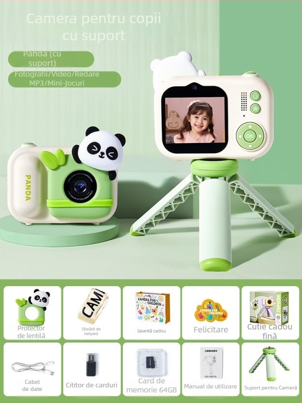 Camera pentru copii Lelefish — face poze și videoclipuri; construcție din plastic; potrivită pentru copii 4–6 ani; dezvoltă vedere și coordonarea mână-ochi