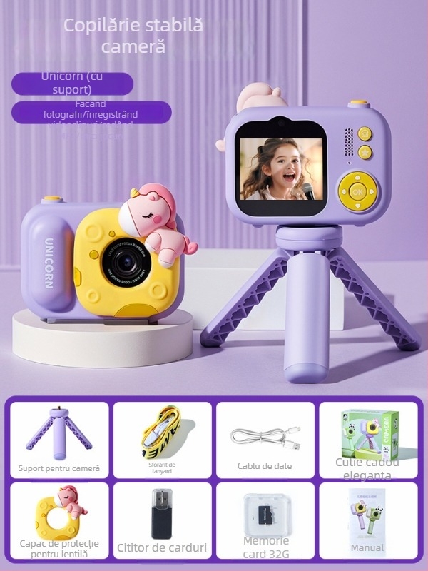 Camera pentru copii Lelefish — face poze și videoclipuri; construcție din plastic; potrivită pentru copii 4–6 ani; dezvoltă vedere și coordonarea mână-ochi