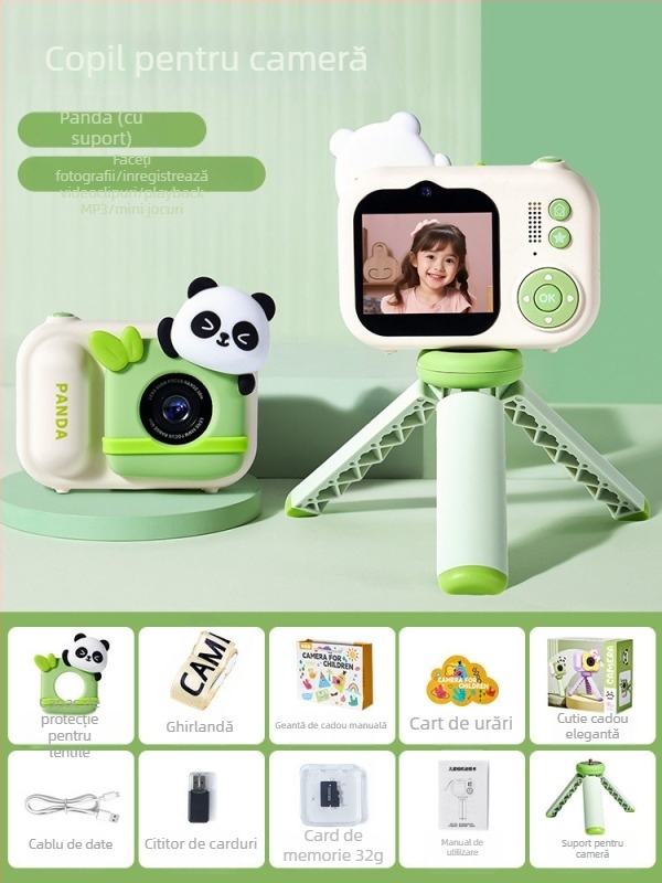 Lelefish Cameră digitală pentru copii – fotografiază și înregistrează videoclipuri, jucărie reîncărcabilă pentru copii 4–6 ani, stimulează vederea și coordonarea mână-ochi