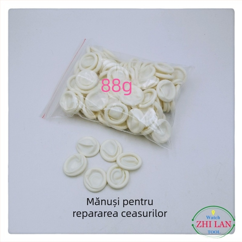 Coturi pentru degete pentru repararea ceasurilor, din cauciuc, kit cu aproximativ 600 pungi mari și 150 pungi mici, pentru unelte de ceasuri, utilizare casnică