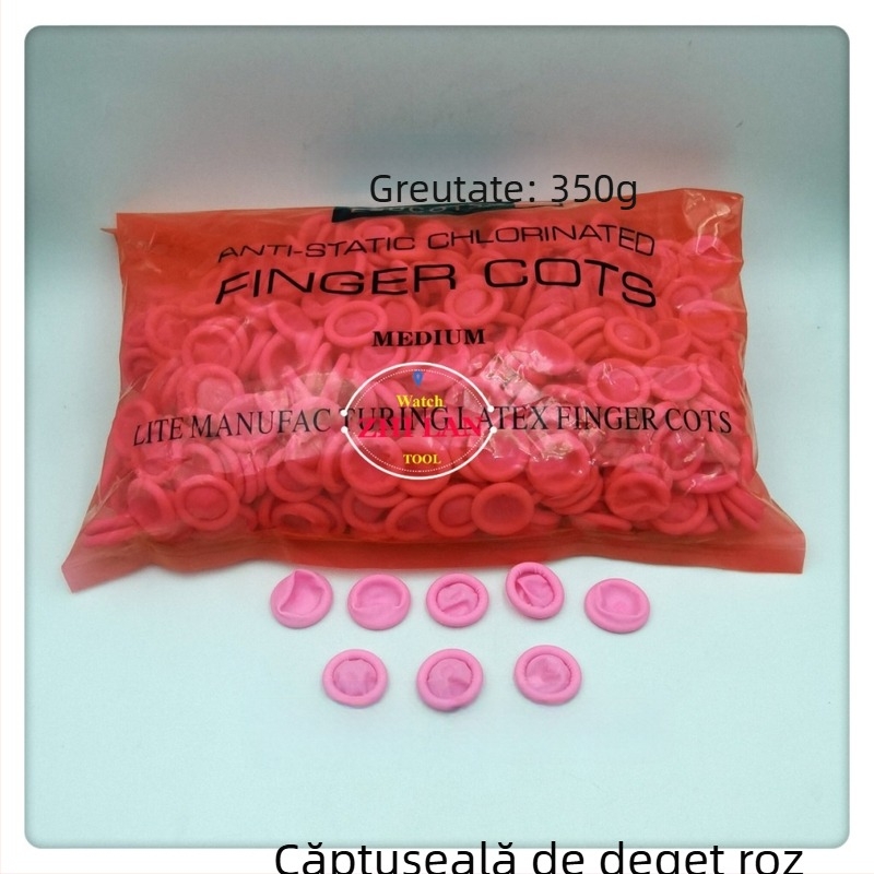 Coturi pentru degete pentru repararea ceasurilor, din cauciuc, kit cu aproximativ 600 pungi mari și 150 pungi mici, pentru unelte de ceasuri, utilizare casnică