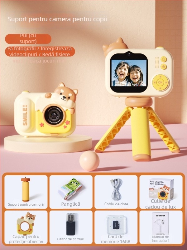 Lelefish Cameră pentru copii pentru fotografii și videoclipuri – jucărie educativă pentru 4–6 ani, din plastic, dezvoltă vederea și coordonarea mână-ochi