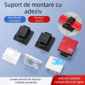 Clip transparent pentru managementul cablurilor, cu bază adezivă, pentru cabluri de rețea, potrivit pentru LAN-ul întreprinderii