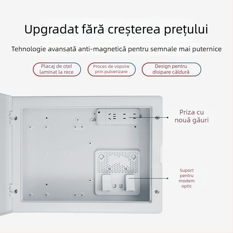 Cutie informativă multimedia pentru uz casnic, rețea și fibră, montaj încastrat, dimensiuni 300×400 mm