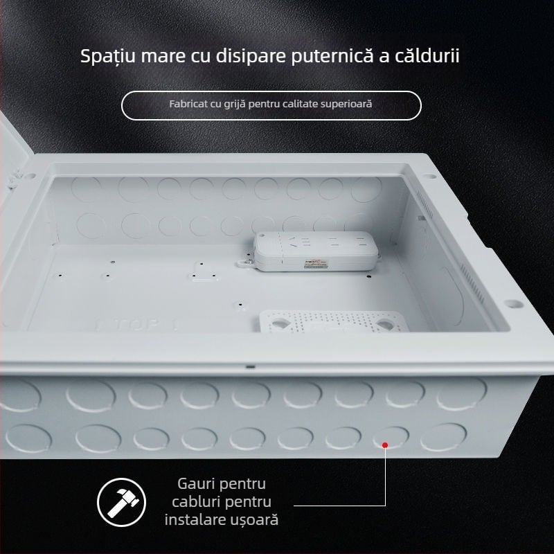 Cutie informativă multimedia pentru uz casnic, rețea și fibră, montaj încastrat, dimensiuni 300×400 mm