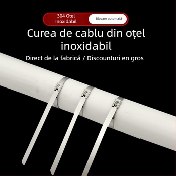 Colier pentru cablu din oțel inoxidabil 304, cu încuietoare automată, pentru exterior – rezistent la temperaturi ridicate, anti-oxidare, anti-coroziune